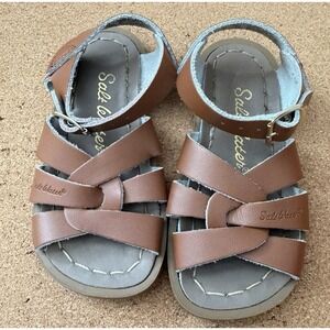 Salt Water Sandals Sun-San Surfer Toddler Sandals – Brown Leather – Size 6